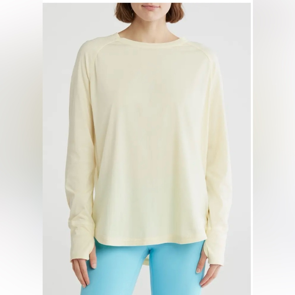 Zella Yellow Vintage Wash Relaxed Long sleeve Tee Yellow